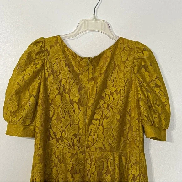 Shein Lace Button Front Puff Sleeve A-Line Dress - Picture 7 of 8